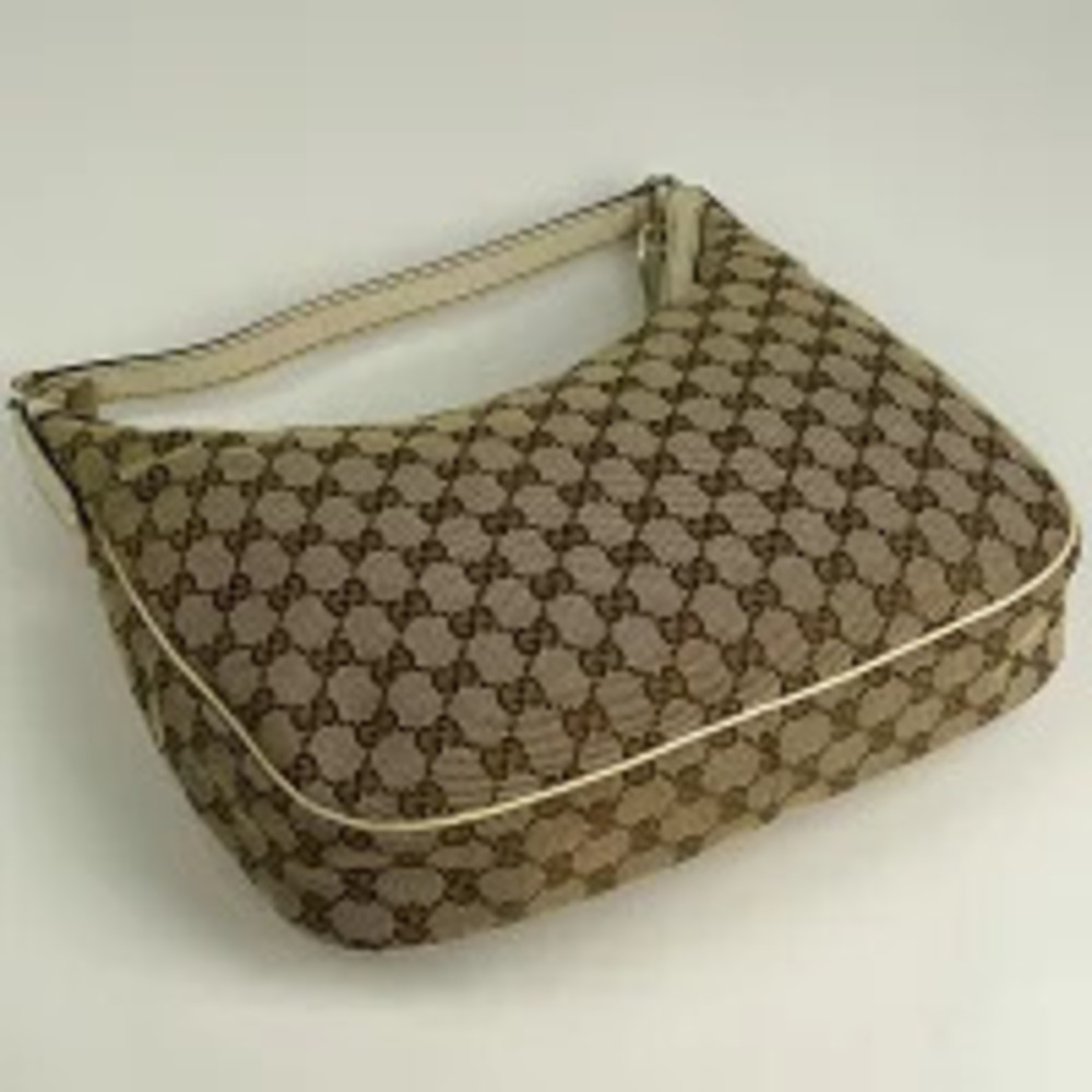 Gucci Hobo GG canvas bag beige shoulder white Tan White